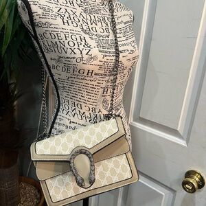 Chic Beige and Cream Shoulder Bag
